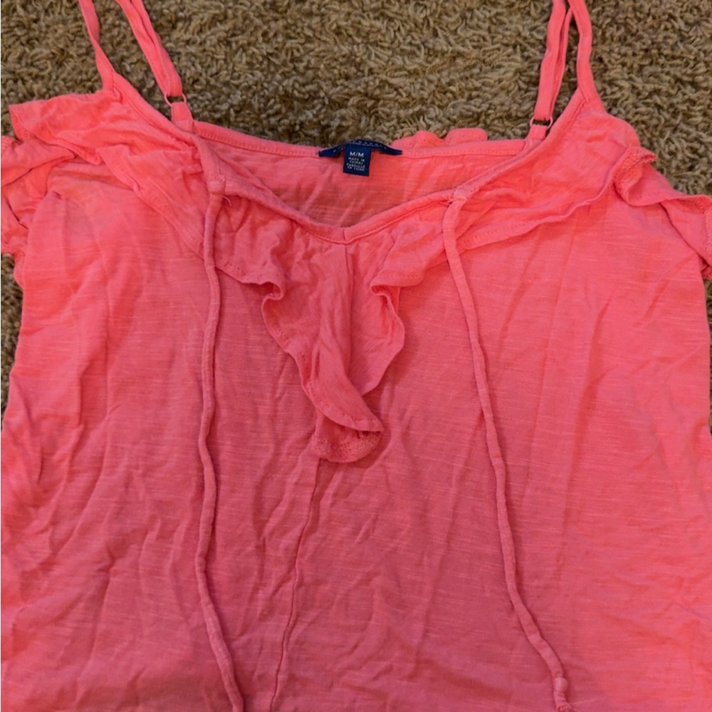 Women's Pink Ruffled Top - Picture 2 of 4